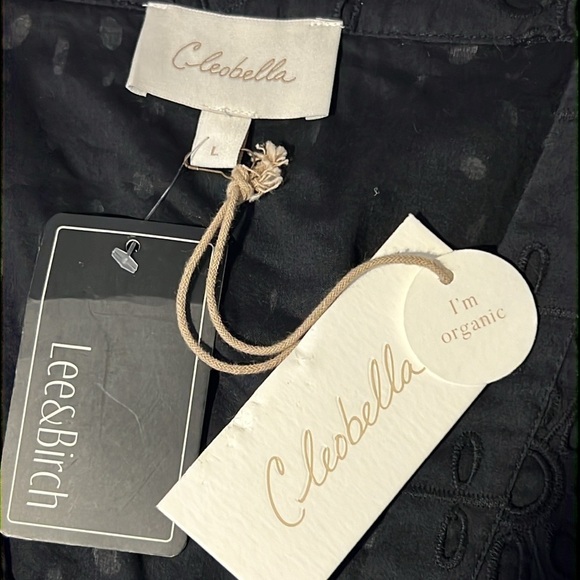 Cleobella Mira Eyelet Organic Cotton Cropped V-Neck Blouse Size Large - Picture 11 of 17